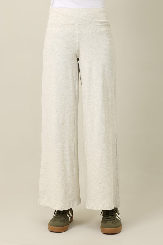 PURE COMFORT WIDE TROUSER-OATMEAL