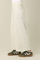 PURE COMFORT WIDE TROUSER-OATMEAL