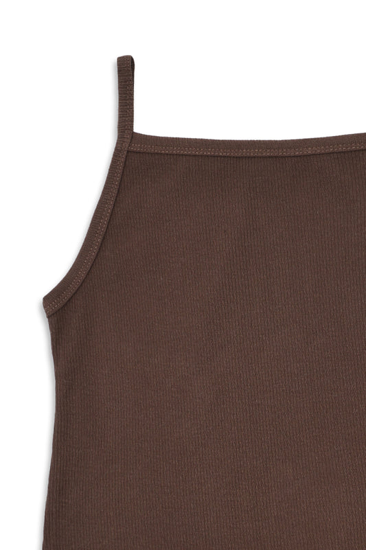 SQUARE-NECK CAMISOLE-COFFEE