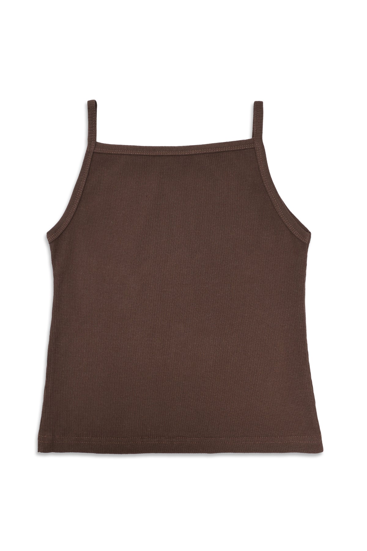 SQUARE-NECK CAMISOLE-COFFEE