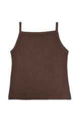 SQUARE-NECK CAMISOLE-COFFEE