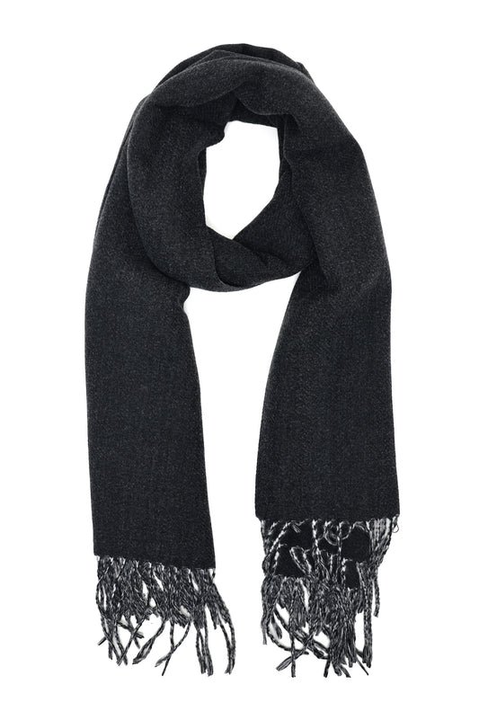 ELEGANT FRINGE SCARF-BLACK