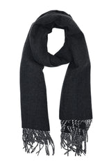 ELEGANT FRINGE SCARF-BLACK