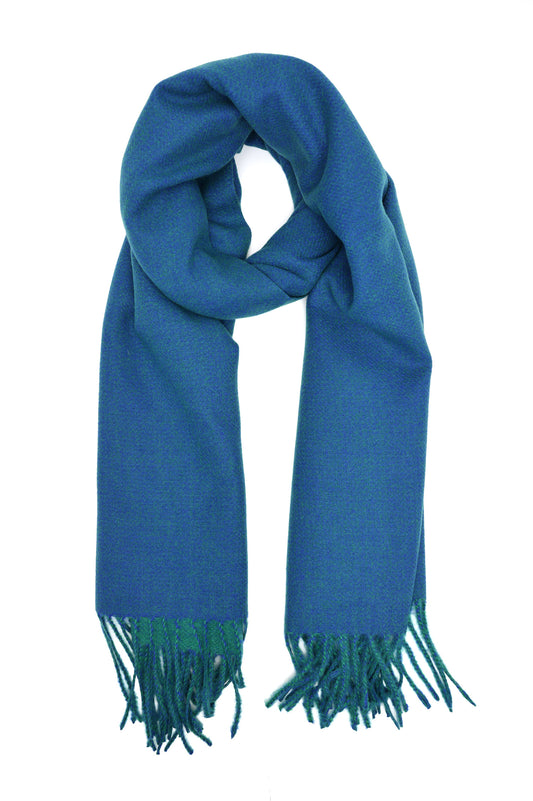 ELEGANT FRINGE SCARF-BLUE