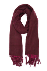 ELEGANT FRINGE SCARF-MAROON