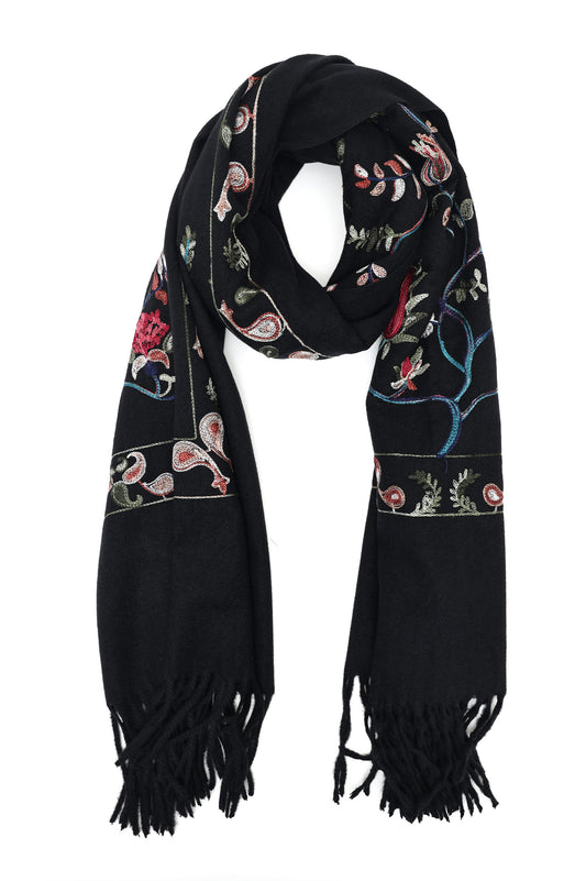 ARTISTIC FLORAL EMBROIDERY SCARF