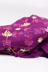 FLORAL EMBROIDERY FRINGE SCARF