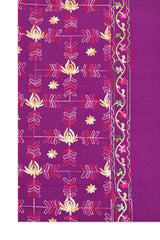 FLORAL EMBROIDERY FRINGE SCARF
