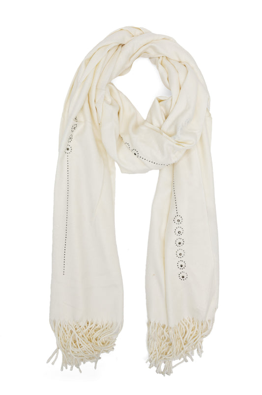 CRYSTAL BLOOM FRINGE SCARF
