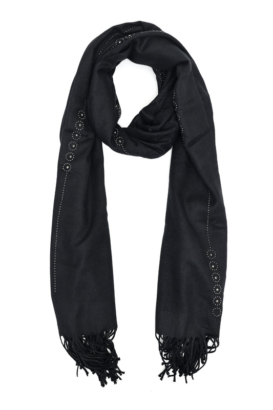 CRYSTAL BLOOM FRINGE SCARF