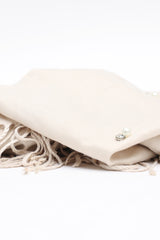 PEARL ACCENT FRINGE SCARF