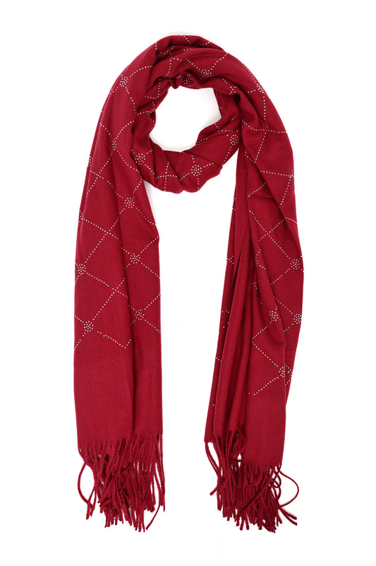 ELEGANT GEOMETRIC STUDDED SCARF