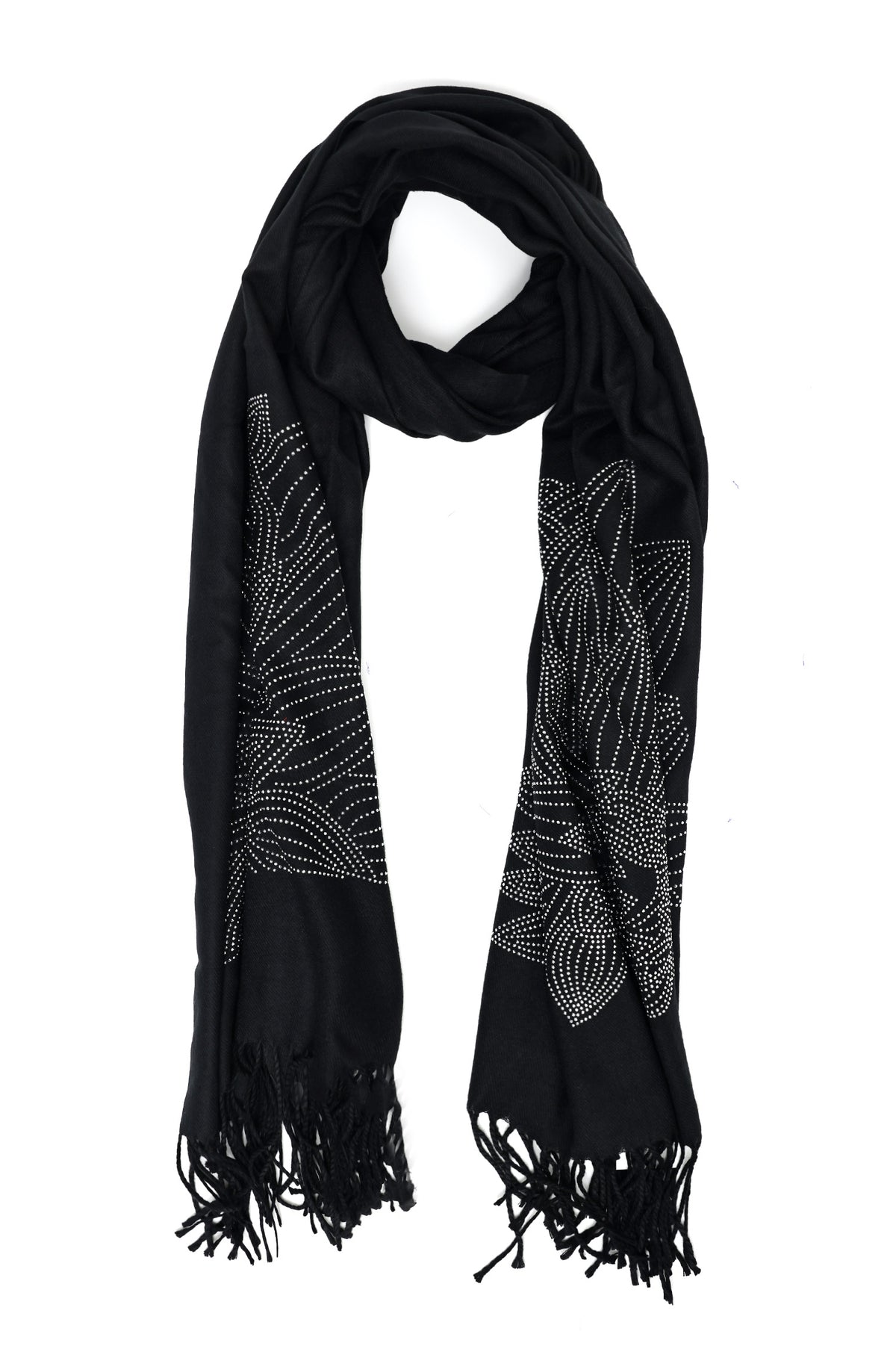 STUDDED WOOLEN SCARF