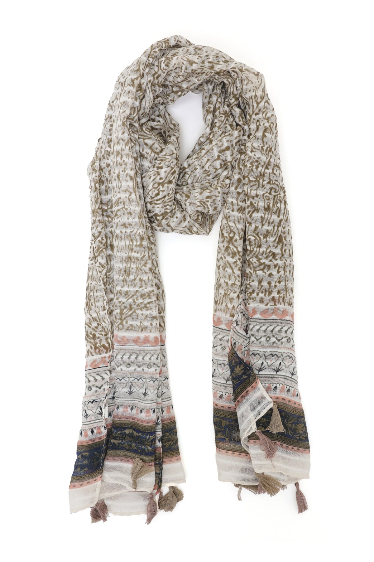 TERRACOTTA TIDES SCARF-KHAKI