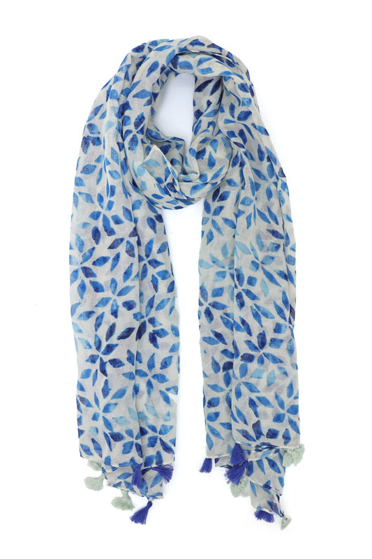 WINDLEAF SCARF-BLUE