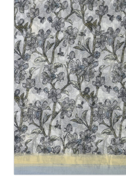 FLORIQUE MESH DRAPE-GREY