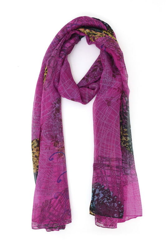 BOTANEA WATERCOLOR VEIL-FUCHSIA