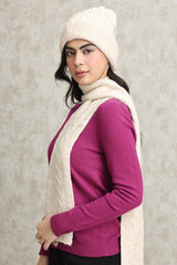 COZY KNIT HAT AND SCARF SET-BEIGE