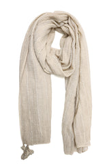 SOFT CRINKLE TEXTURE SCARF-LT/BEIGE