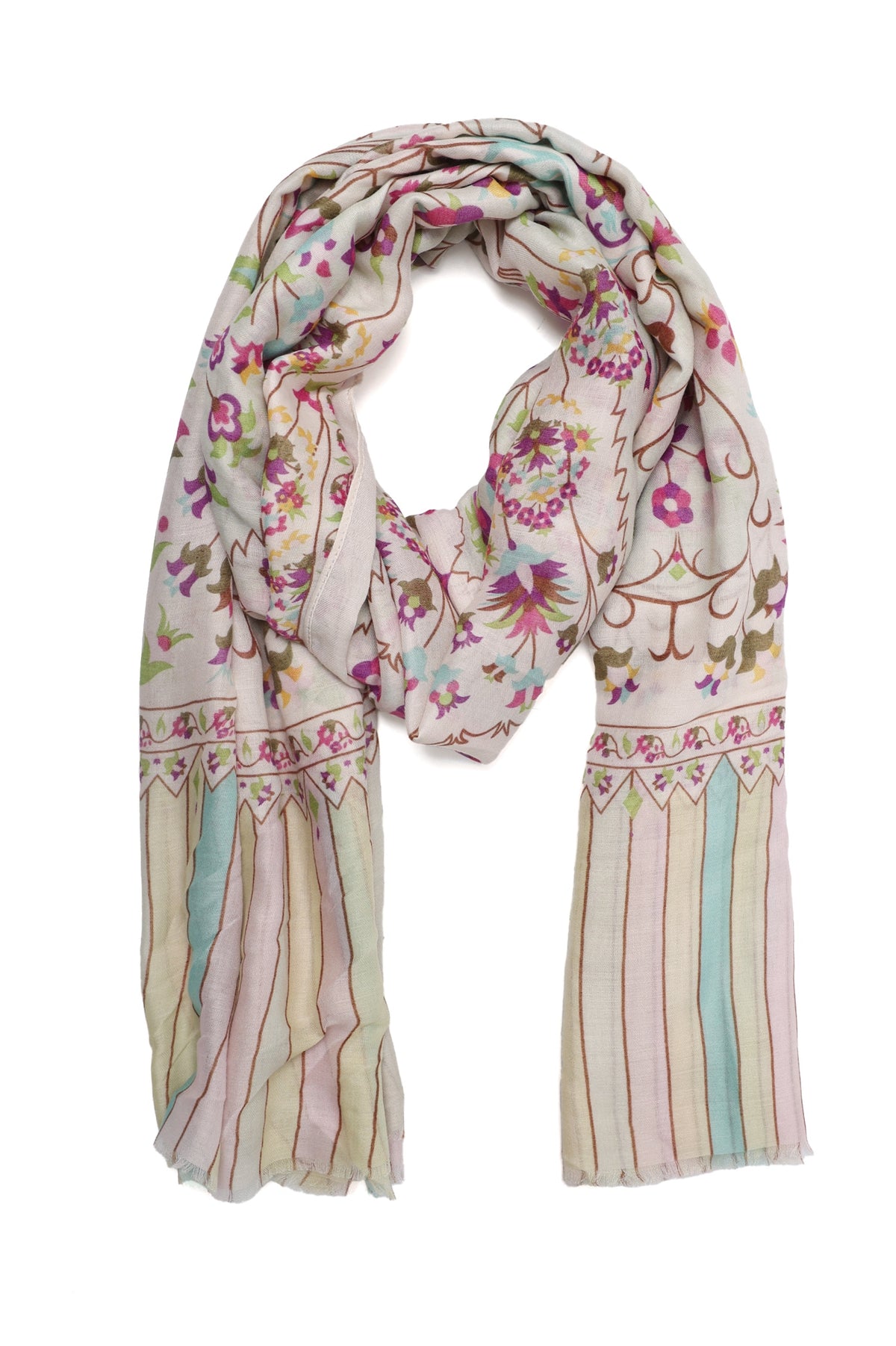 FLORAL ARTISTRY PINKISH FLOWER-LT/BEIGE