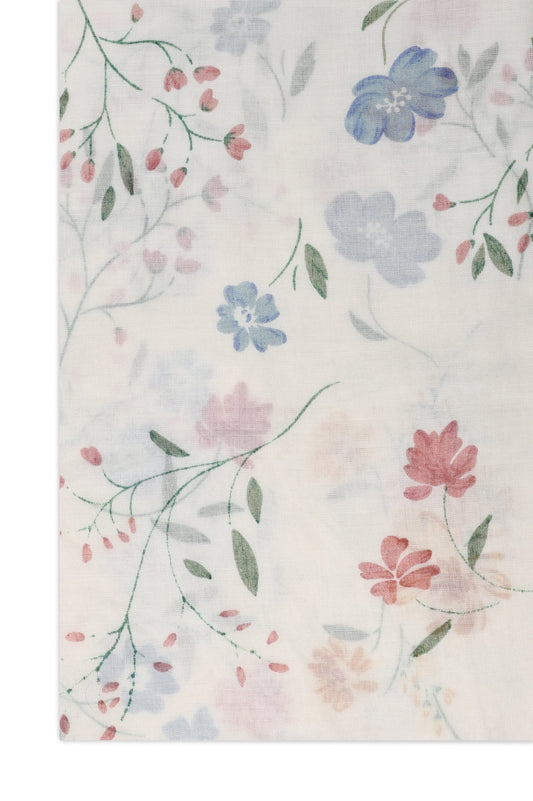 GRACEFUL FLORAL WHISPER STOLE-WHT/BLU