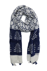 PANEL BOTANICAL SCARF-NAVY