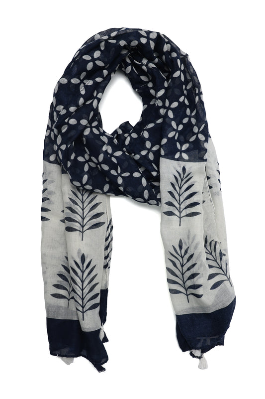 PANEL BOTANICAL SCARF-BLACK