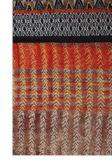 ETHNIC MOSAIC DESIGN STOLE-RED/BRWN