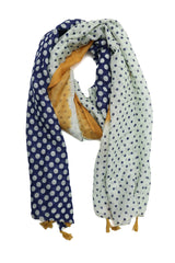 INSPIRED DOTTED SHAWL-NAVY/WHT
