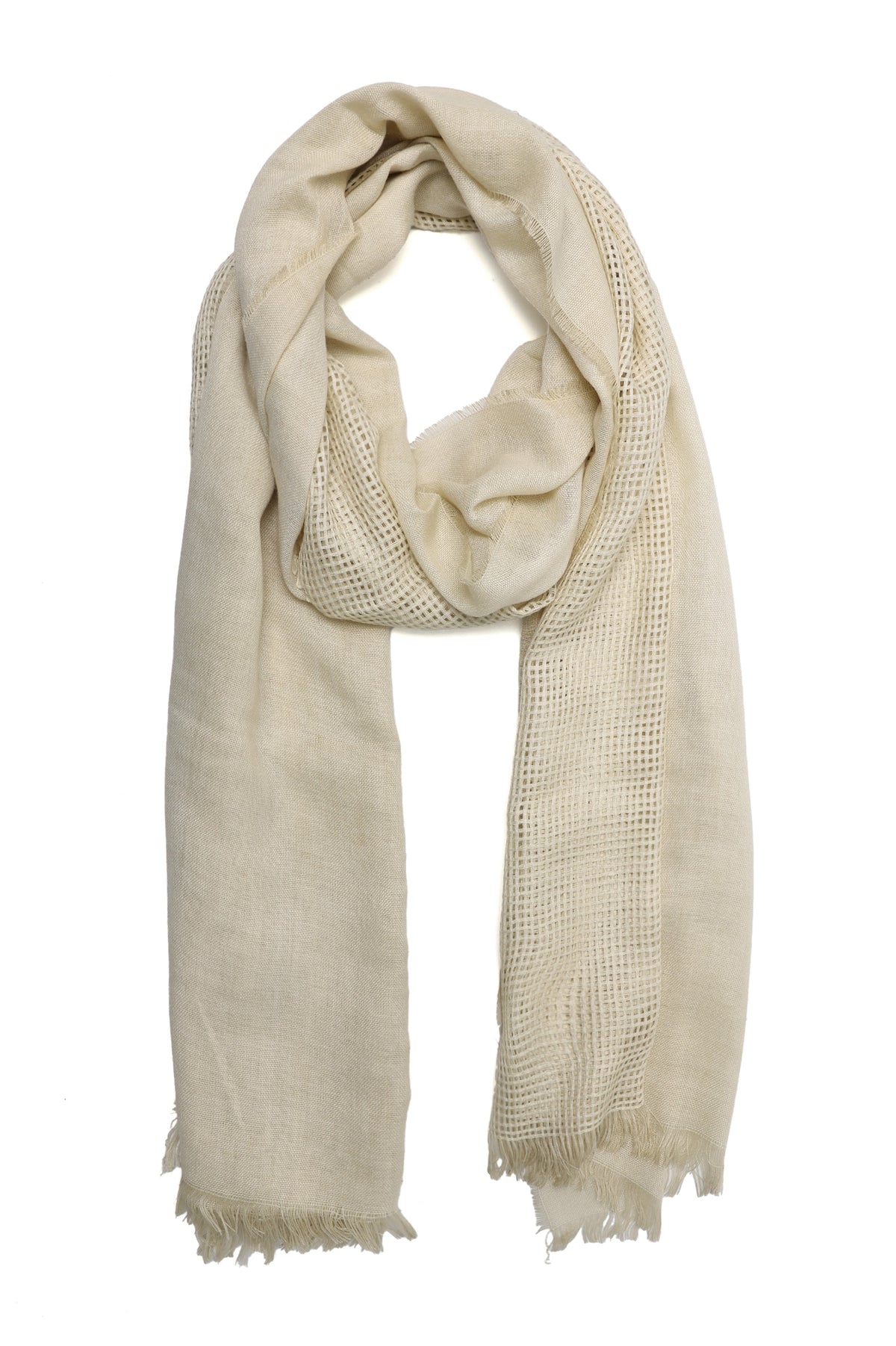 GENTLE FABRIC SCARF-BEIGE