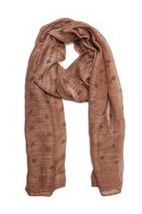 MICRO PATTERN STOLE-BROWN