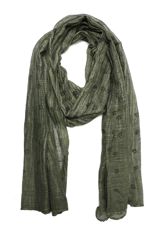 MICRO PATTERN STOLE-OLIVE