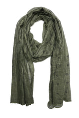 MICRO PATTERN STOLE-OLIVE