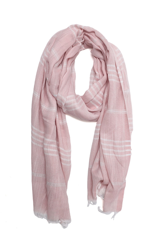 SOFT FRINGE LINER SCARF-PINK