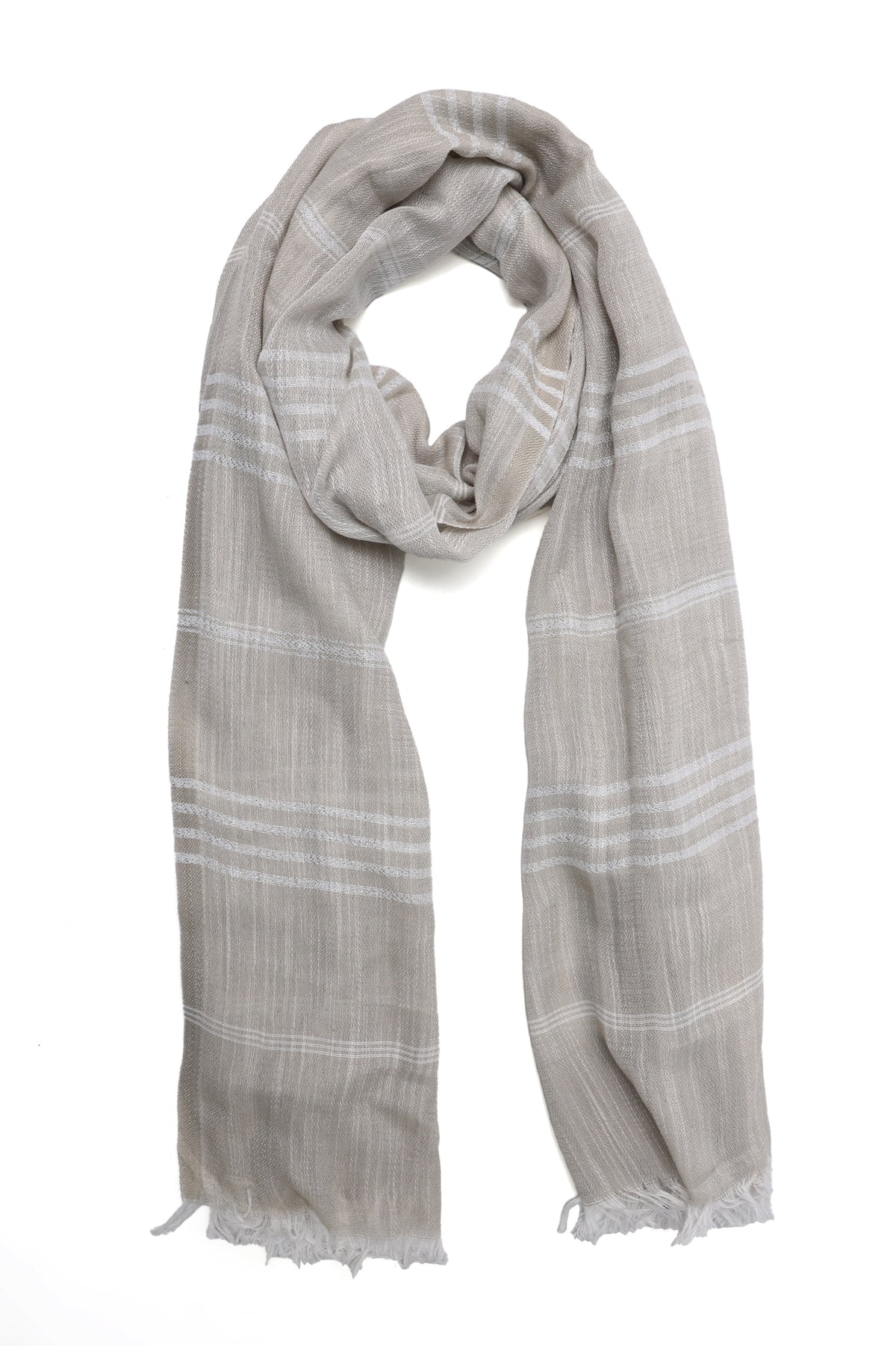 SOFT FRINGE LINER SCARF-LT/GREY