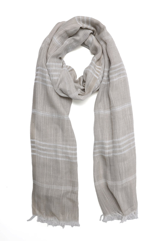 SOFT FRINGE LINER SCARF-LT/GREY