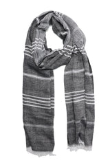 SOFT FRINGE LINER SCARF-CHARCOAL