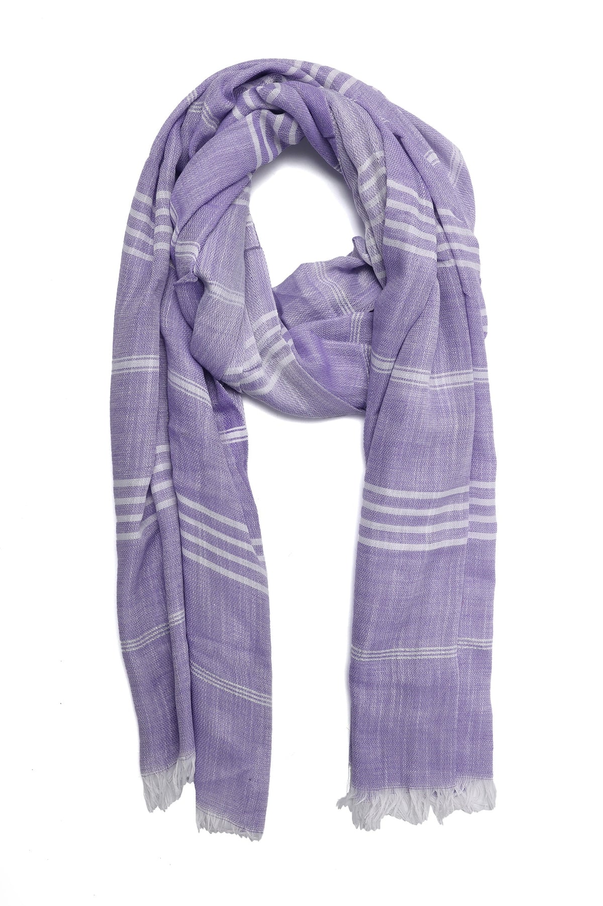 SOFT FRINGE LINER SCARF-PURPLE