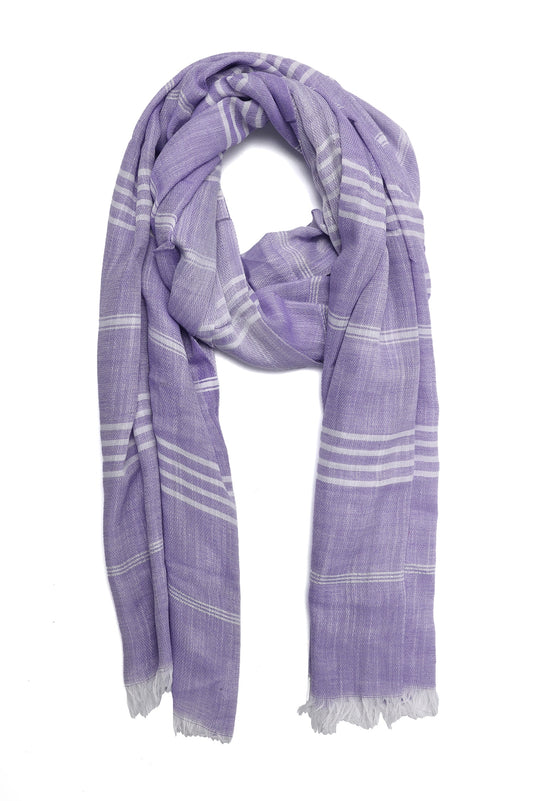 SOFT FRINGE LINER SCARF-PURPLE