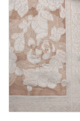JACQUARD BLOOM SCARF-LT/BROWN
