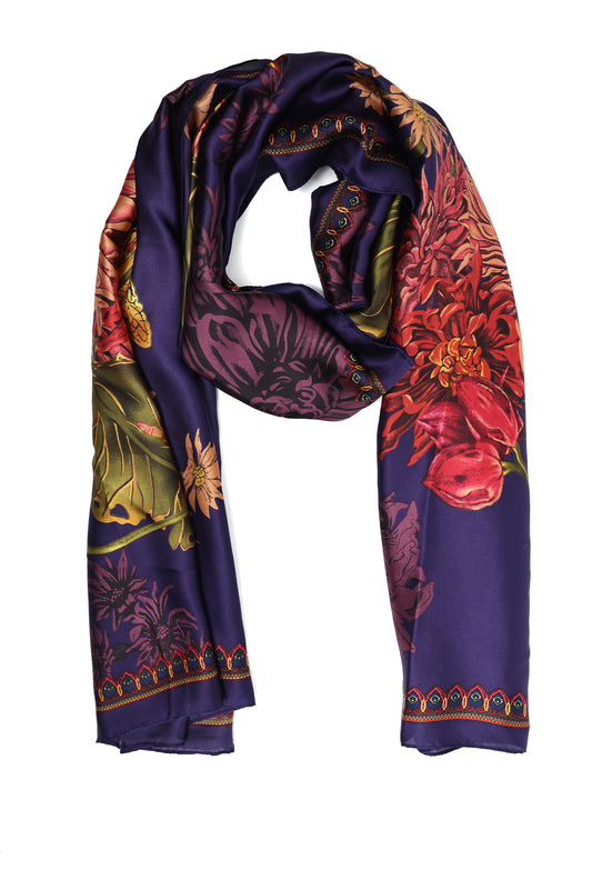 IMPERIAL FLORAL LUXE WRAP-NAVY