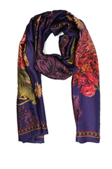 IMPERIAL FLORAL LUXE WRAP-NAVY