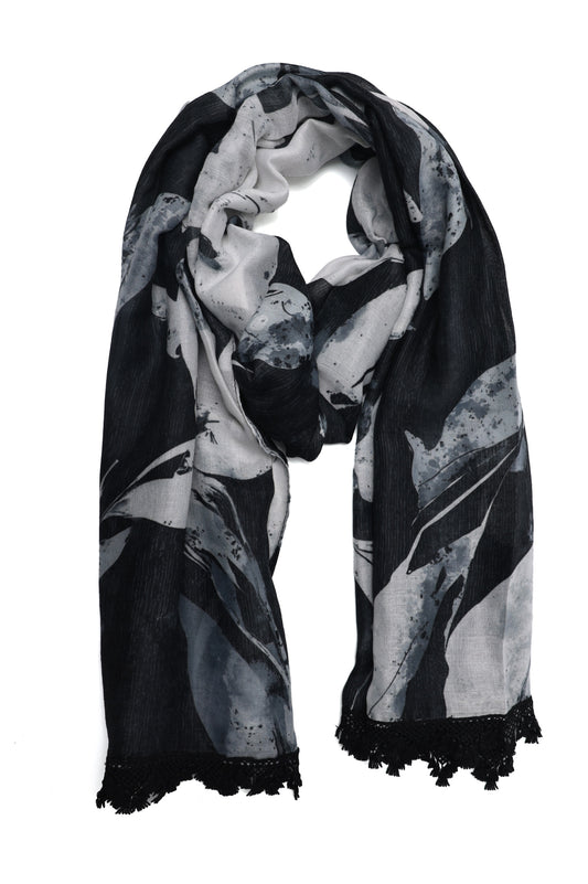 SHADOW CANVAS LUXE SCARF-BLK/WHT