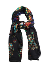 MIDNIGHT SKETCH LUXURY SCARF-MULTI
