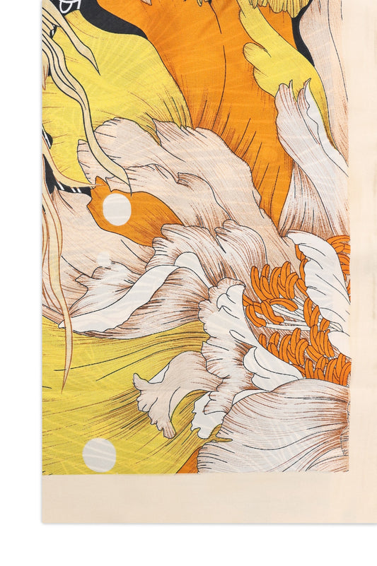 WILD WHISPER SILK SCARF-YELLOW