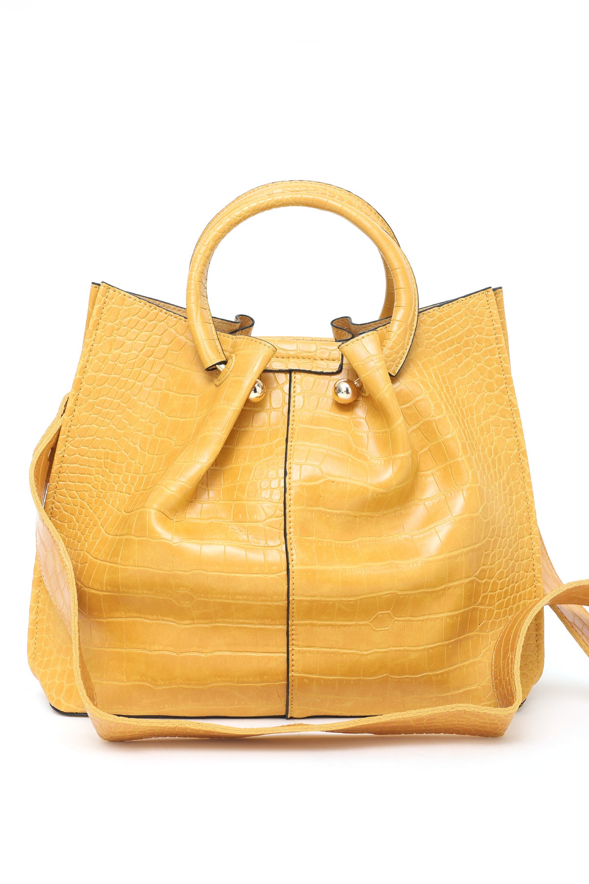 CLASSIC LEATHER BAG-YELLOW
