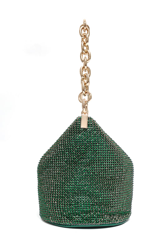 SPARKLE CHAIN BAG-DK/GRN