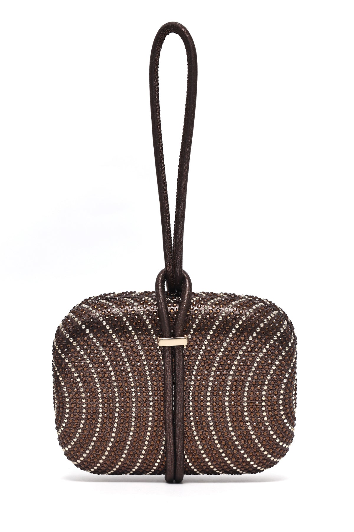 RADIANT KNOT RHINESTONE CLUTCH-BRONZE