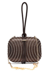 RADIANT KNOT RHINESTONE CLUTCH-BRONZE