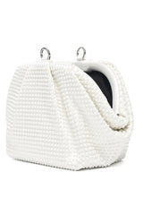 PEARL CLUTCH BAG-WHITE